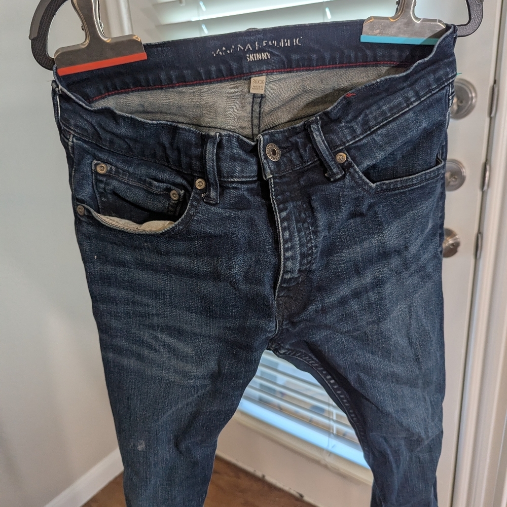 30x30 Banana Republic Men's Skinny Jeans - Dark Blue